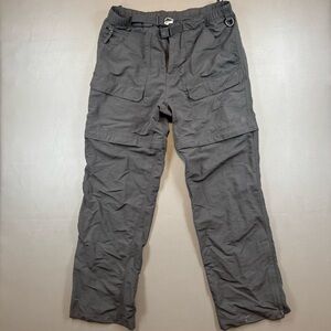 The North Face Men’s L Long Convertible Hiking Pants Gray Zip Off Cargo Belted